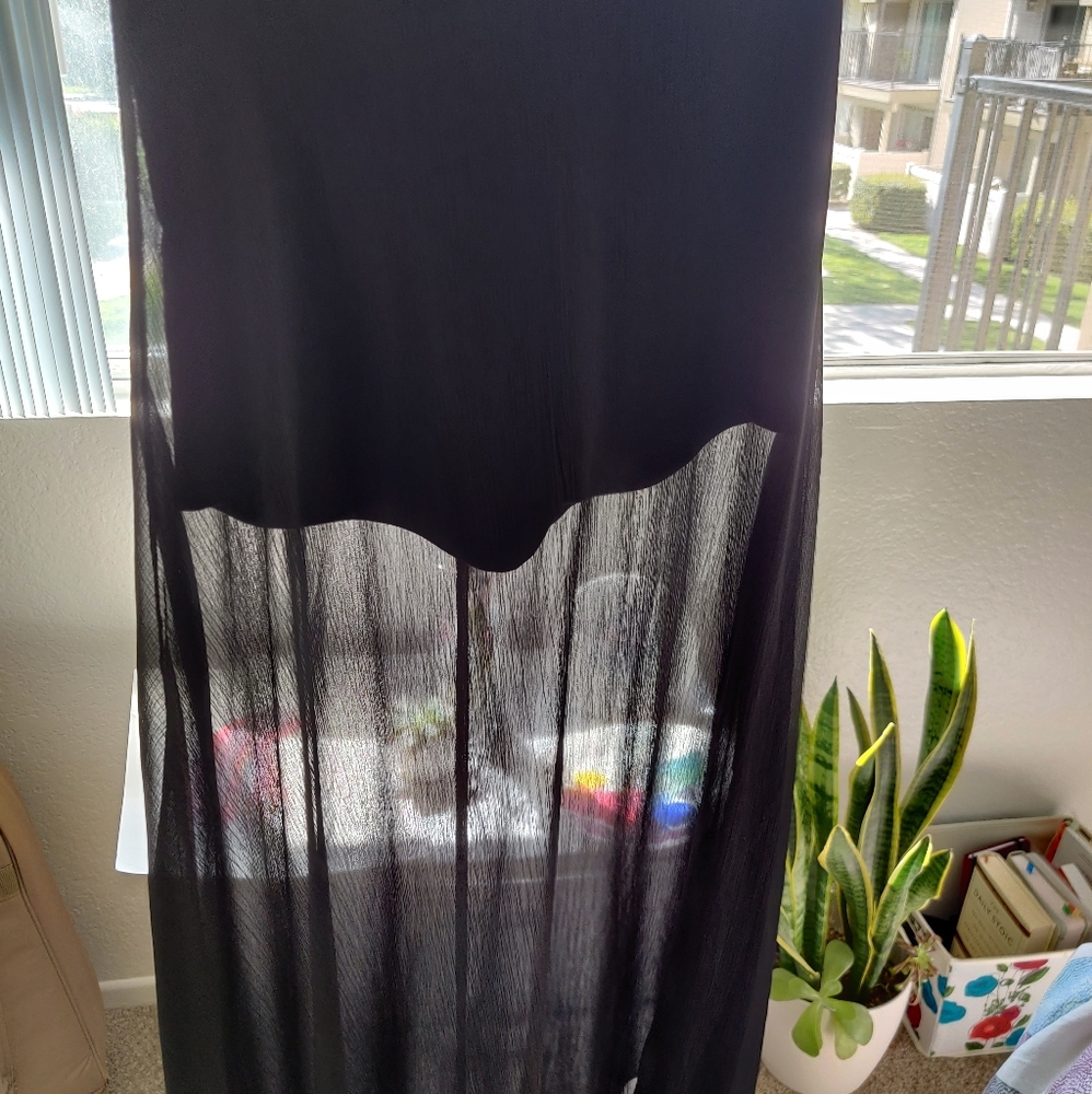 Black maxi skirt sheer foreign exchange